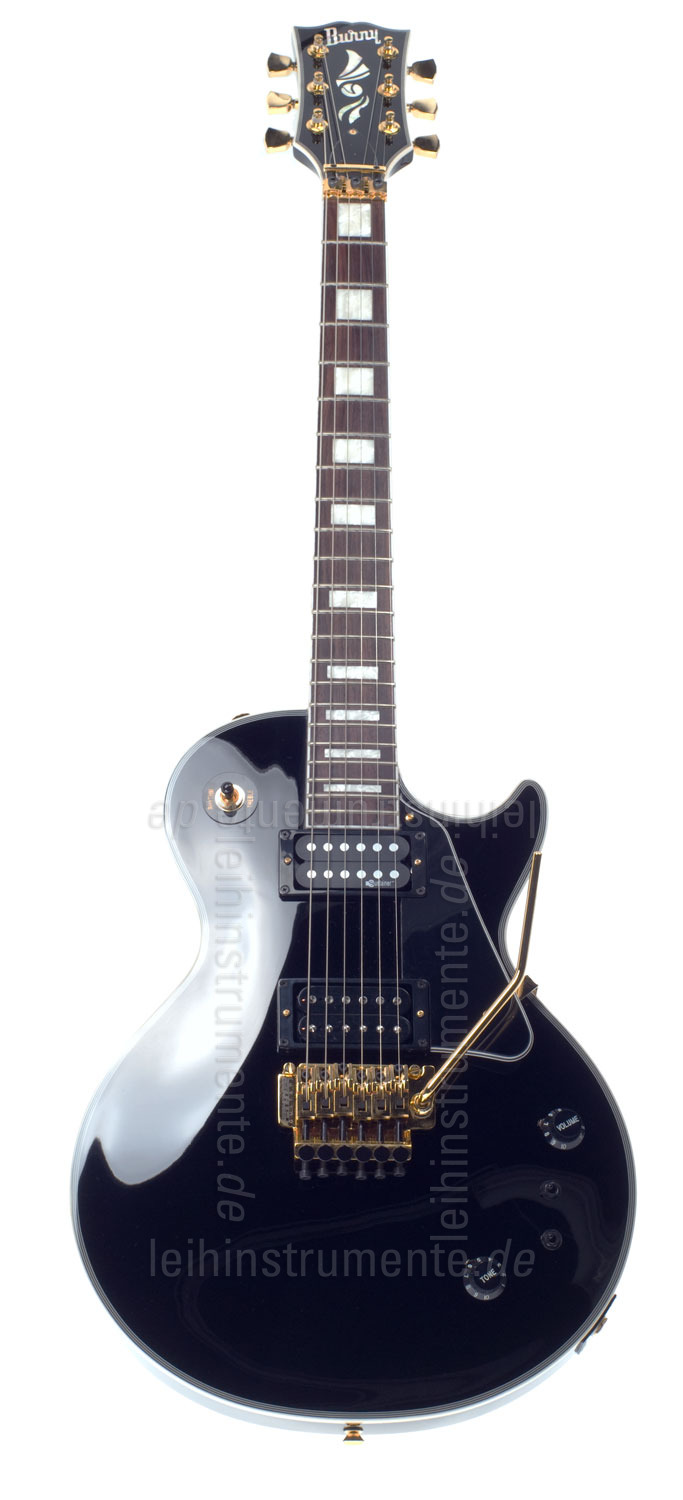 zur Artikelbeschreibung / Preis E-Gitarre BURNY RLC 105S BLK FLOYD ROSE - BLACK + Sustainer