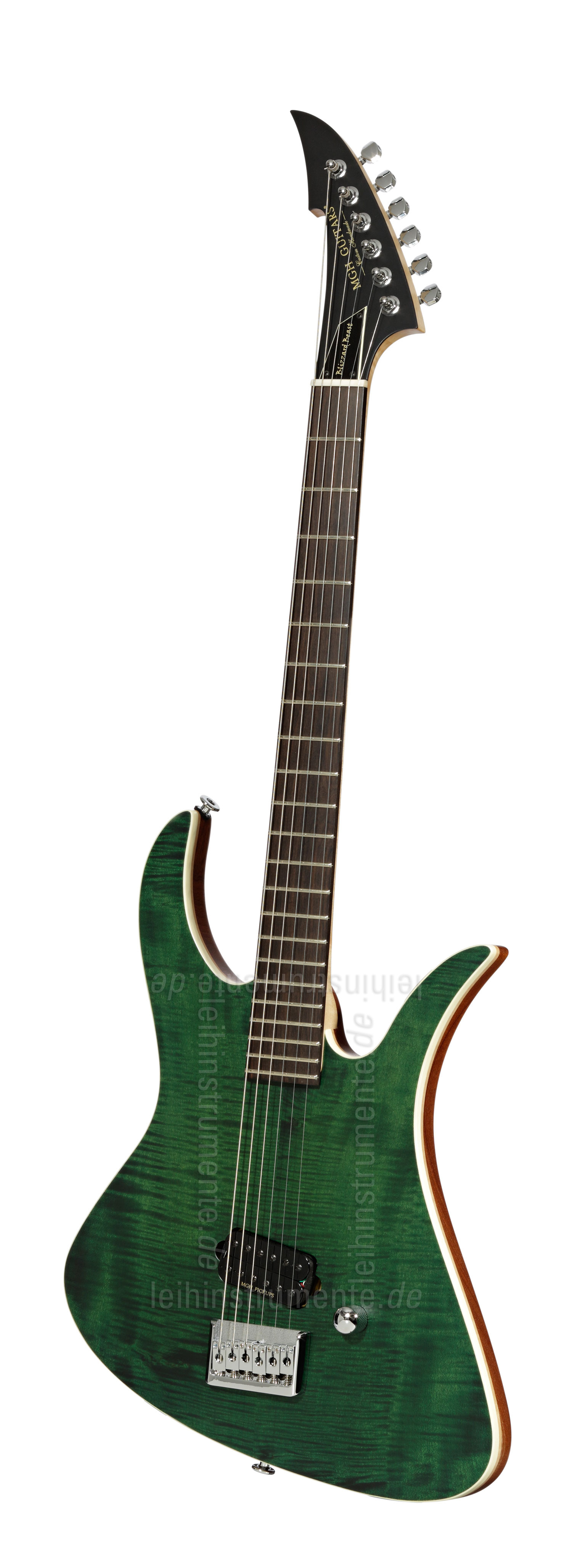 zur Artikelbeschreibung / Preis E-Gitarre MGH GUITARS Blizzard Beast Standard Supreme - dark green + Softcase - made in Germany