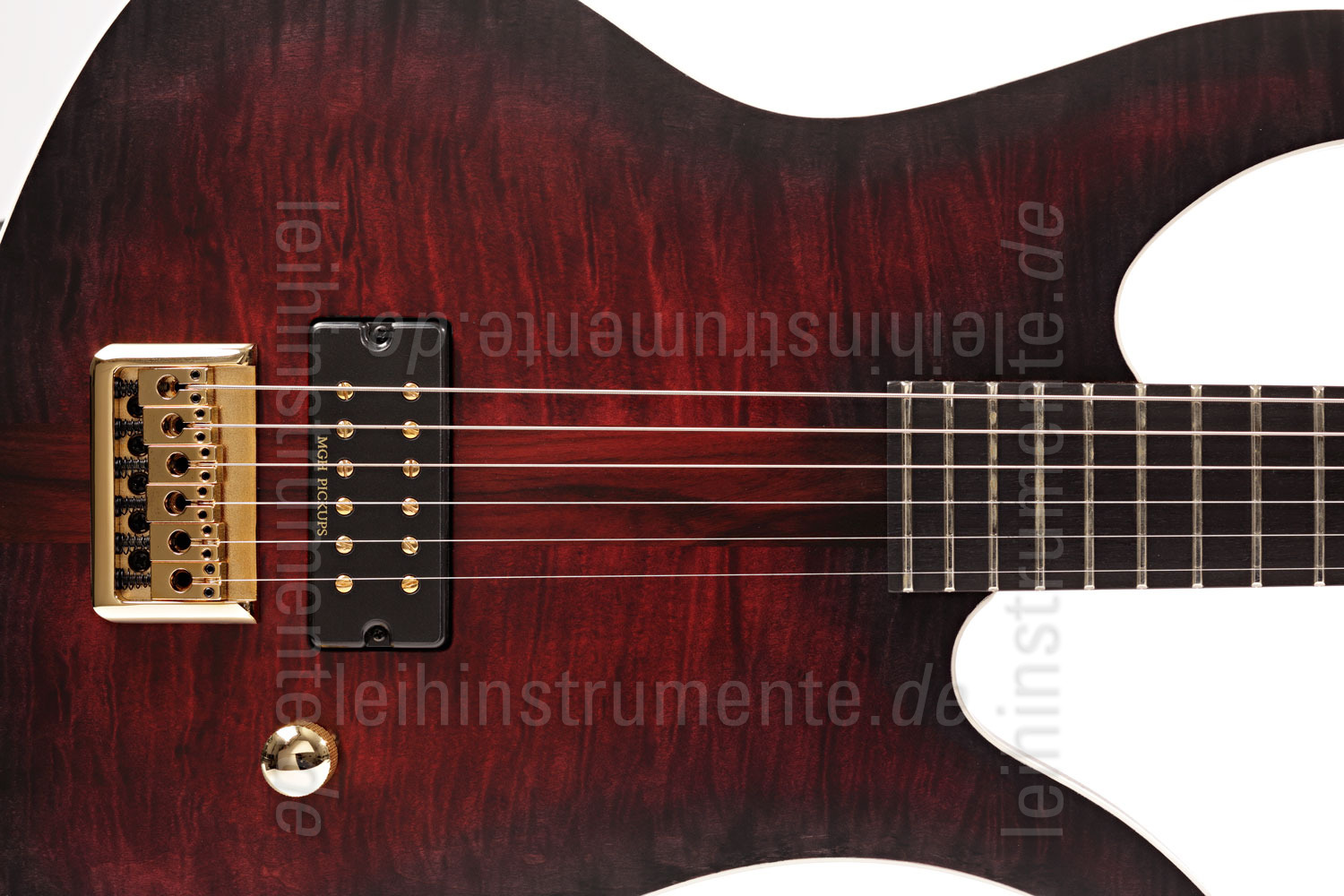 zur Artikelbeschreibung / Preis E-Gitarre MGH GUITARS Blizzard Beast Premium Deluxe - black cherry burst + Softcase - made in Germany