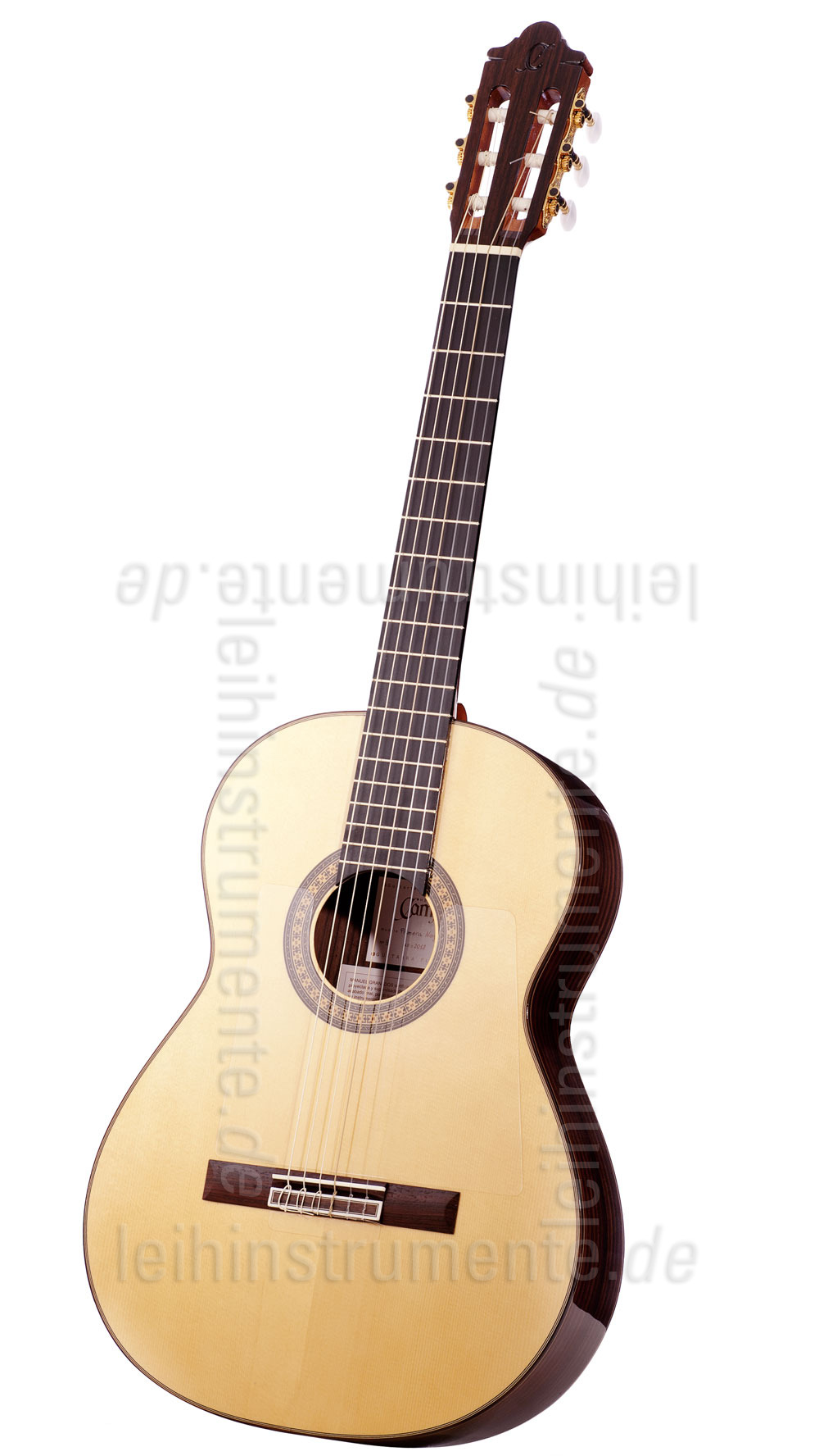 zur Artikelbeschreibung / Preis Spanische Flamencogitarre CAMPS PRIMERA NEGRA - vollmassiv - Fichten Decke