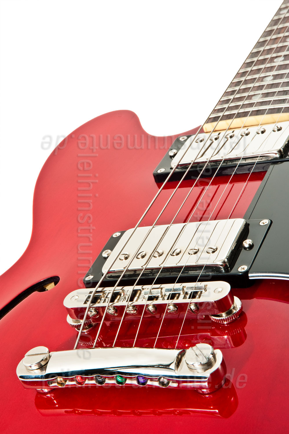 zur Artikelbeschreibung / Preis Halbresonanz Jazz-Gitarre BURNY RSA-75-CR CHERRY RED + original Koffer