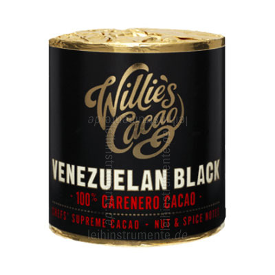 zur Artikelbeschreibung / Preis Willie`s Kakao 100% - VENEZUELAN BLACK - CARENERO - 180g Block zum Raspeln